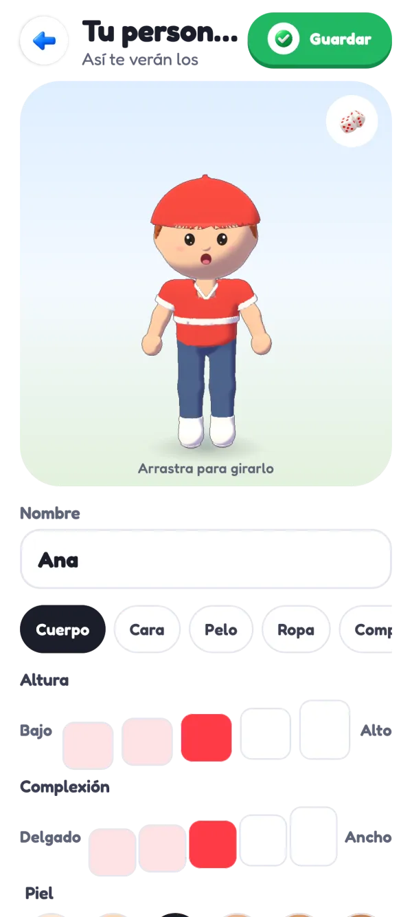 3D character editor on a phone